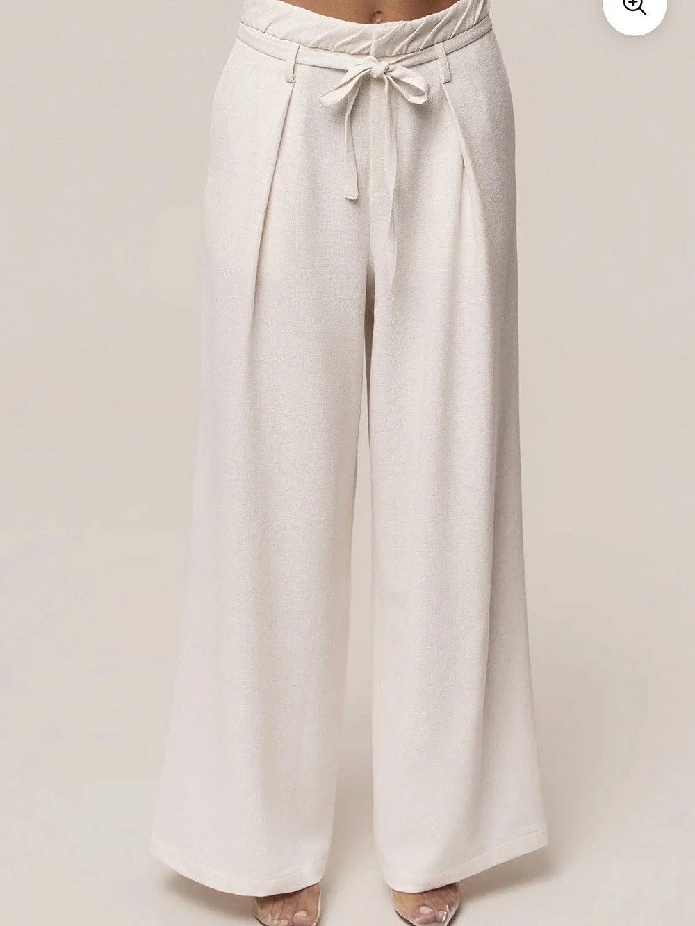 Ivory Refined Ease Wide Leg Pants